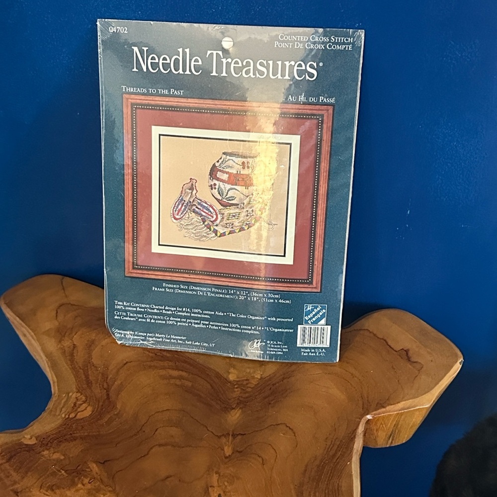 NWT Needle Treasures Threads to the Past cross stitch Native American Theme Kit